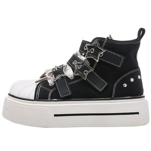 
Lulu Danju good-looking high-top canvas shoes for women, super popular shoes in 2026, summer thick-soled star sneakers