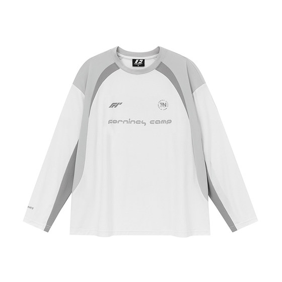 
FORNINES quick-drying sports long-sleeved t-shirts for boys, trendy brand spring splicing sweatshirts, American breathable bottoming shirts for women