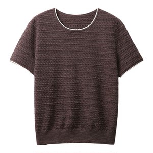 
26 Summer wind [hollow~/cotton_skin-friendly and breathable + linen_dry and cool] contrasting color knitted pullover