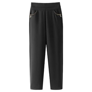 Mom's spring and autumn trousers high waist casual straight pants