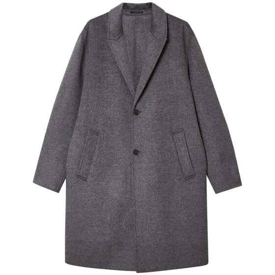 Jack Jones Spring New Fashion Trendy Versatile Flat Collar Long Jacket Commuter Daily Woolen Coat Men's Clothing