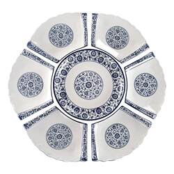Blue and white creative set ceramic round seafood plate