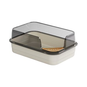 
HAUYOKATA extra large cat litter box semi-enclosed splash-proof easy-to-clean cat toilet household leak-proof and durable cat litter box