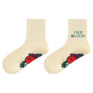 
FRUIT OF THE LOOM fresh fruit cloth socks men's mid-calf socks sports casual breathable socks cotton socks