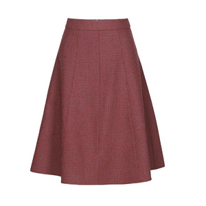 
D-HARRY/Dihari red houndstooth fishtail skirt women's mid-length skirt long skirt DH224M95718D