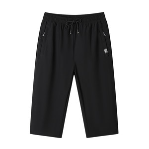 
Sports cropped pants for men in summer thin breathable casual loose large size mid-size pants for men high elastic ice silk quick-drying shorts