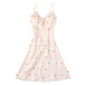 
Catman Ice Silk Suspender Nightgown Women's Summer Thin Sexy Pajamas with Breast Pad Pure Lust Style Gift Box for Best Friend and Girlfriend