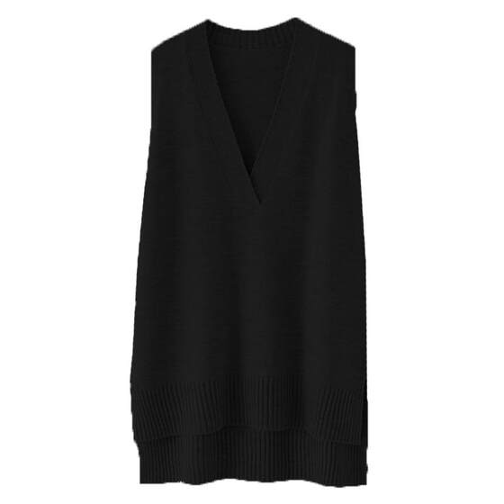 Large size women's vest autumn and winter mid-length vest outside wearing fat MM sweater sleeveless knitted sweater loose autumn shoulders
