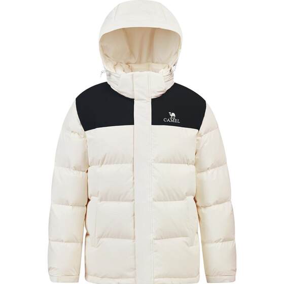 Camel North Star Down Jacket Men's 24 New Winter Thickened Extreme Cold Warm Jacket Short Hooded Black Bread Clothes