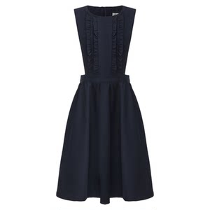 
Tokyo Shiji JK women's summer navy blue ear-rimmed dress for small women white shirt vest skirt two-piece set