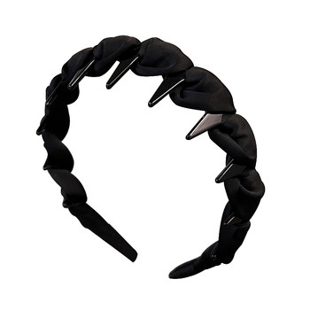 Black satin high skull headband for women 2025 new summer