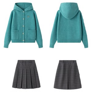 
Tokyo Shijijk early spring new green sweater thickened sweater top for women slim cardigan