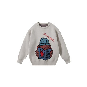 
Mipo children's sweater autumn and winter outdoor leisure warm boys and girls sweaters pure cotton contrast versatile top