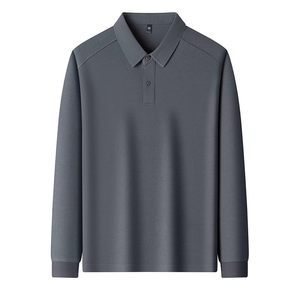 Solid color raglan sleeves long sleeve T-shirt for men in autumn breathable bead flooring polo shirt lapel long sleeves men's top