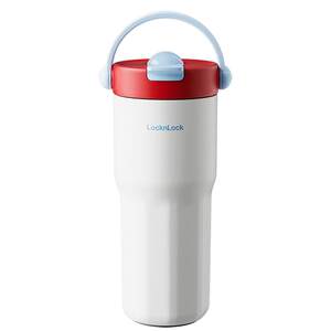 
Lock Lock thermos cup straw water cup tea cooling portable ceramic cladding inner liner for girls and men