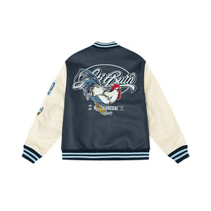 
REDCHARCOAL Red Charcoal Twelve Series Heavy Industry Embroidered Padded Leather Jackets Spring and Autumn Jackets Men's Tops