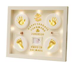 Baby full moon commemoration hand and foot prints for 100 days