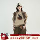 Wu Tongtong's cartoon printing round neck loose long -sleeved sweater female autumn and winter Korean wild slim coat top