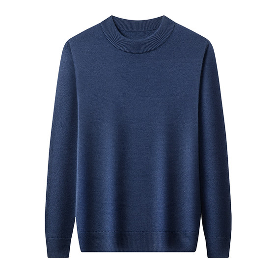 
Lilang Men's Spring and Autumn New Sweater Men's Half Turtle Collar Fashion Casual Pure Wool Thickened Wool Sweater Top