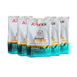 Aier cat food 5*0.5kg500g*5 packs of deep-sea fish kittens folding ears American short-English staple food beef salmon flavor cat universal