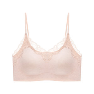 
Cool silk lyocell cotton lace side support bra for girls student underwear vest style underwear for beautiful back