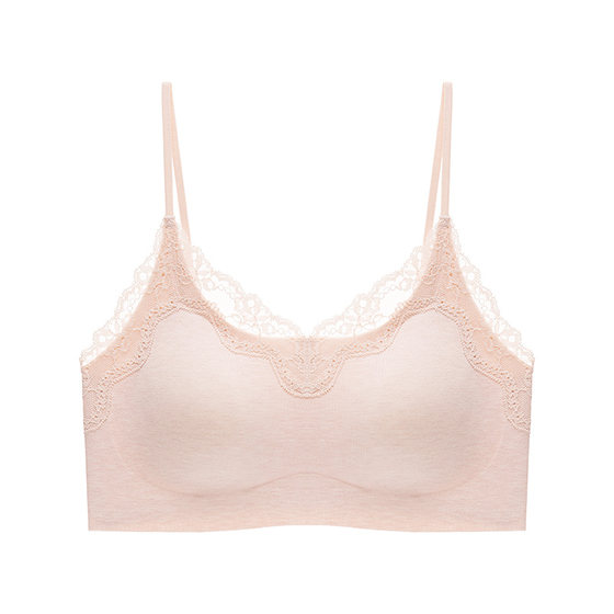
Cool silk lyocell cotton lace side support bra for girls student underwear vest style underwear for beautiful back