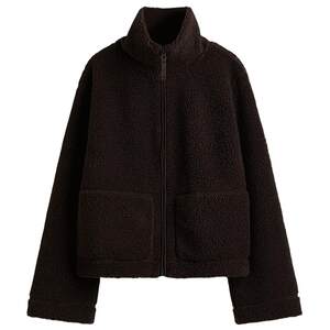 
HM Women's Short Jacket Spring Zipper Warm Teddy Velvet Polar Fleece Burgundy Zipper Jacket 1308677