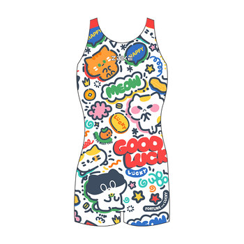 Zhouke children's girls' boxer one-piece professional swimsuit