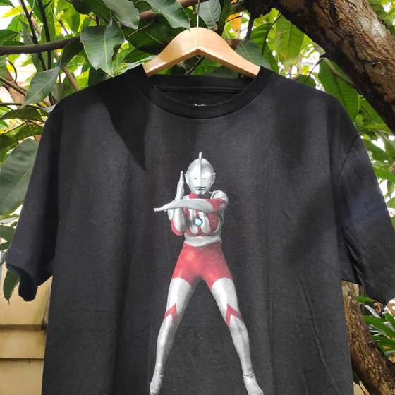 小领口！Ultraman cartoon Blacktee奥特曼卡通简约创意短袖T恤