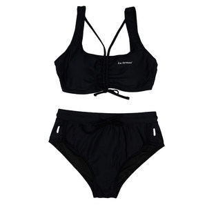 
Women's split swimsuits, swimming trunks, women's drawstrings, high-end beach vacation pool, no exposure, sports, black bikini