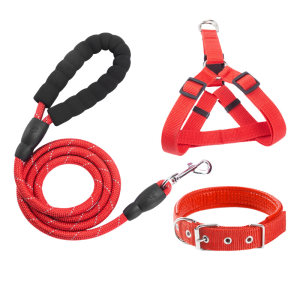 
Dog Leash Set Dog Leash Dog Rope Chest Collar Complete Set Corgi Large Dog Golden Retriever Explosion-proof Okinawa