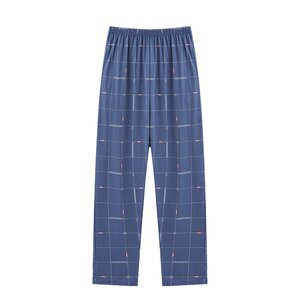 Langsha Sleeping Pants Men's Summer Pure Cotton Long Pants Casual Thin Spring/Summer All Cotton Large Size Loose Home Air Conditioning Pants