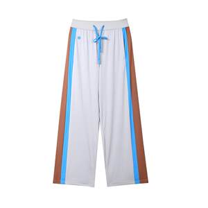 
Color-blocking cool ice silk sun protection sports pants for women in summer outdoor slimming straight wide-leg pants UV quick-drying trousers