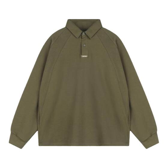 
Lu Xiaohu texture long-sleeved Polo shirt boys popular sweatshirt simple t-shirt spring new basic versatile top