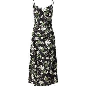 
Peacebird women's clothing, Chinese style, gardenia printed suspender dress, summer slim waist-hugging floral skirt, sleeveless long skirt