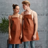 Кожаный фартук Водонепроницаемая и нефтяная одежда для женщин, готовив кухню водное питание мужская рабочая одежда PU мягкая кожа домашняя талия