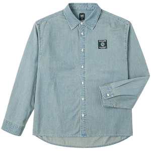 
Lee loose lapel retro light blue men's and women's retro long-sleeved denim shirt LUT0098326DE