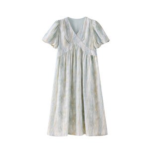 
Jingqi Maternity Dress Summer 2026 New Pregnant Mother Advanced Wear Large Size Temperament Waist Loose Skirt