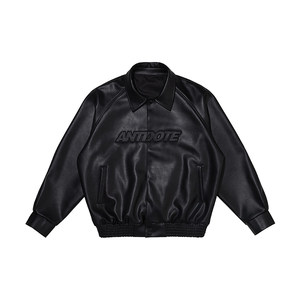 Antidote (Snakealab) motorcycle leather jacket men's winter thickened pilot PU leather black jacket
