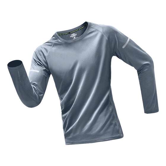
Quick-drying long-sleeved T-shirt men's spring sports tops running training outdoor hiking base fitness clothes new style