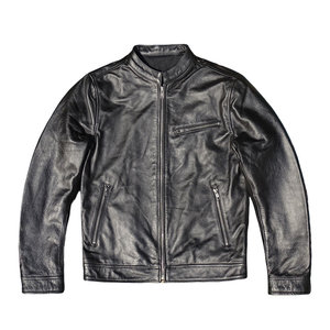 
First-layer cowhide simple and simple small stand-up collar genuine leather jacket men's stand-up collar leather jacket motorcycle suit