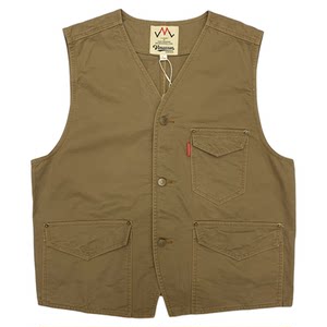 
High-dense cotton denim vest men's workwear multi-pocket fishing vest vest Japanese retro outdoor horse clip jacket