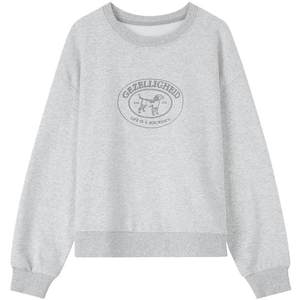 
[Antibacterial Fever] LAGOGO Gray Velvet Round Neck Sweater Women's Lagogo Winter New Warm Top