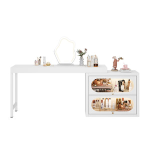 
Steel makeup table dressing table storage cabinet integrated retractable corner home small apartment corner writing workbench