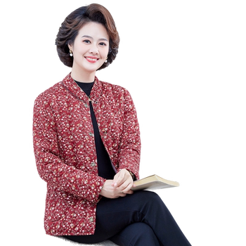 Middle -aged and elderly mother pretend to be autumn and winter new cotton jackets plus velvet
