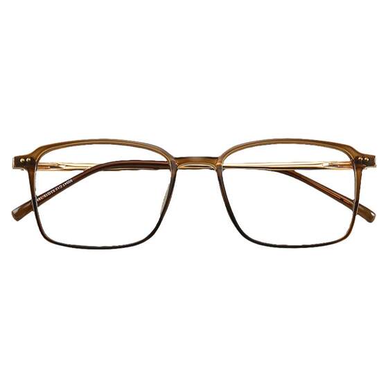 Square face brown TR90 eyeglass frame for men and women, trendy Korean version, square full frame, elegant and suitable for myopia glasses, versatile eyeglass frame