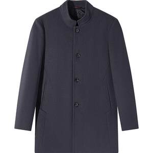 
[Including wool] Seven Brand Men's Stand Collar Woolen Coat Winter Mid-length Cotton Thickened Warm Woolen Coat for Winter