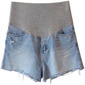 Pregnant women's shorts in summer wearing denim shorts thin pregnant women pants large size five -point leggings maternity dress summer dress
