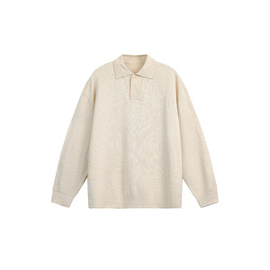 
GOKIGA Miyazaki Ka trendy retro old money style polo collar sweater men autumn solid color pullover sweater 2604