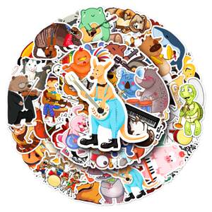 
100 animal concert stickers cute cartoon creative children reward pattern decoration stickers suitcase guitar helmet mobile phone shell skateboard stationery hand account tablet guka waterproof stickers
